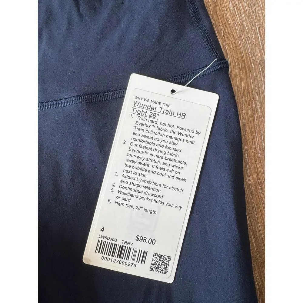 Lululemon Wunder Train High Rise 28” True Navy Size 4 NWT